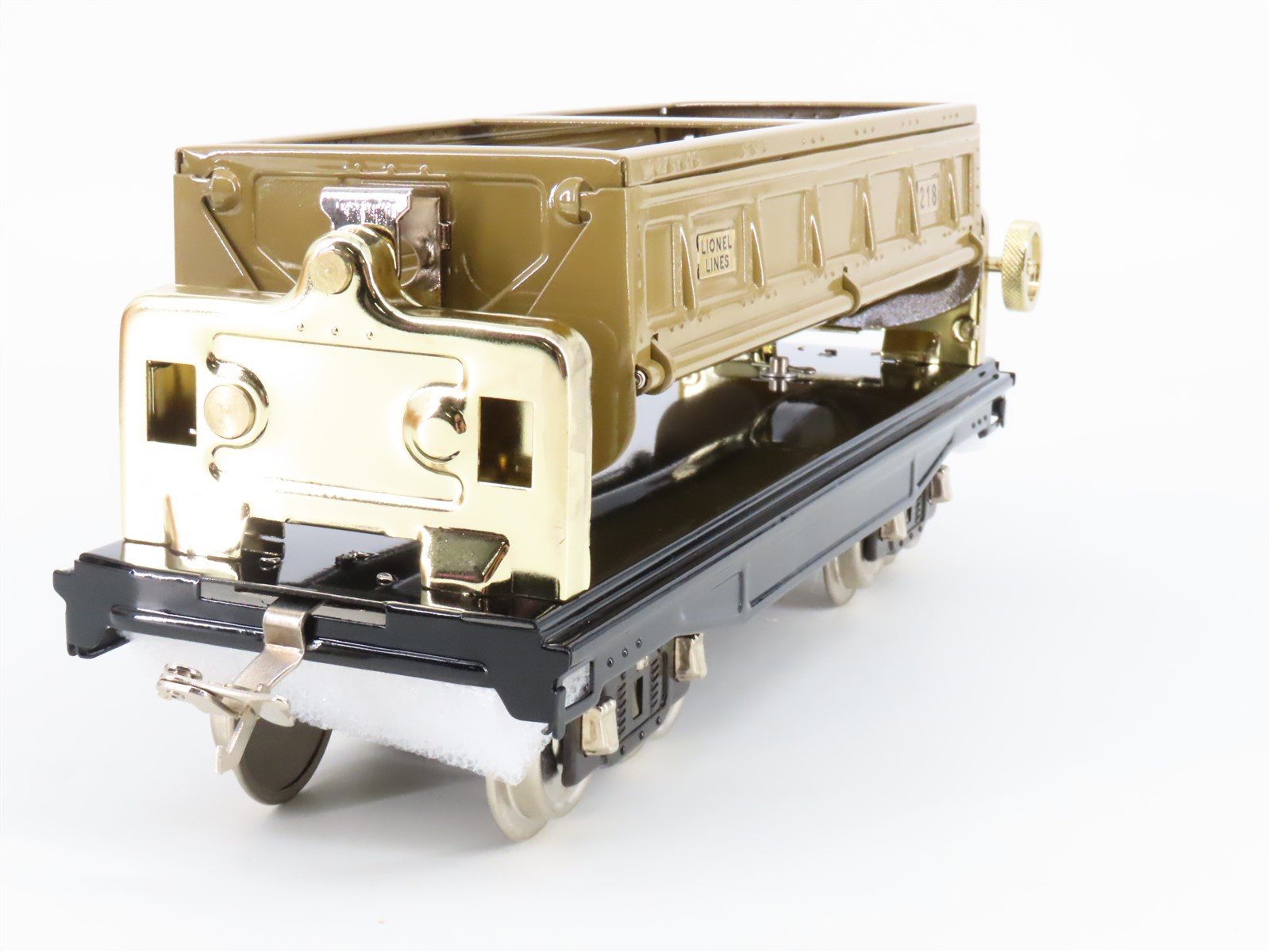 Standard Gauge Lionel 11-30036 Tinplate Dump Car #218 w/ Brass Trim