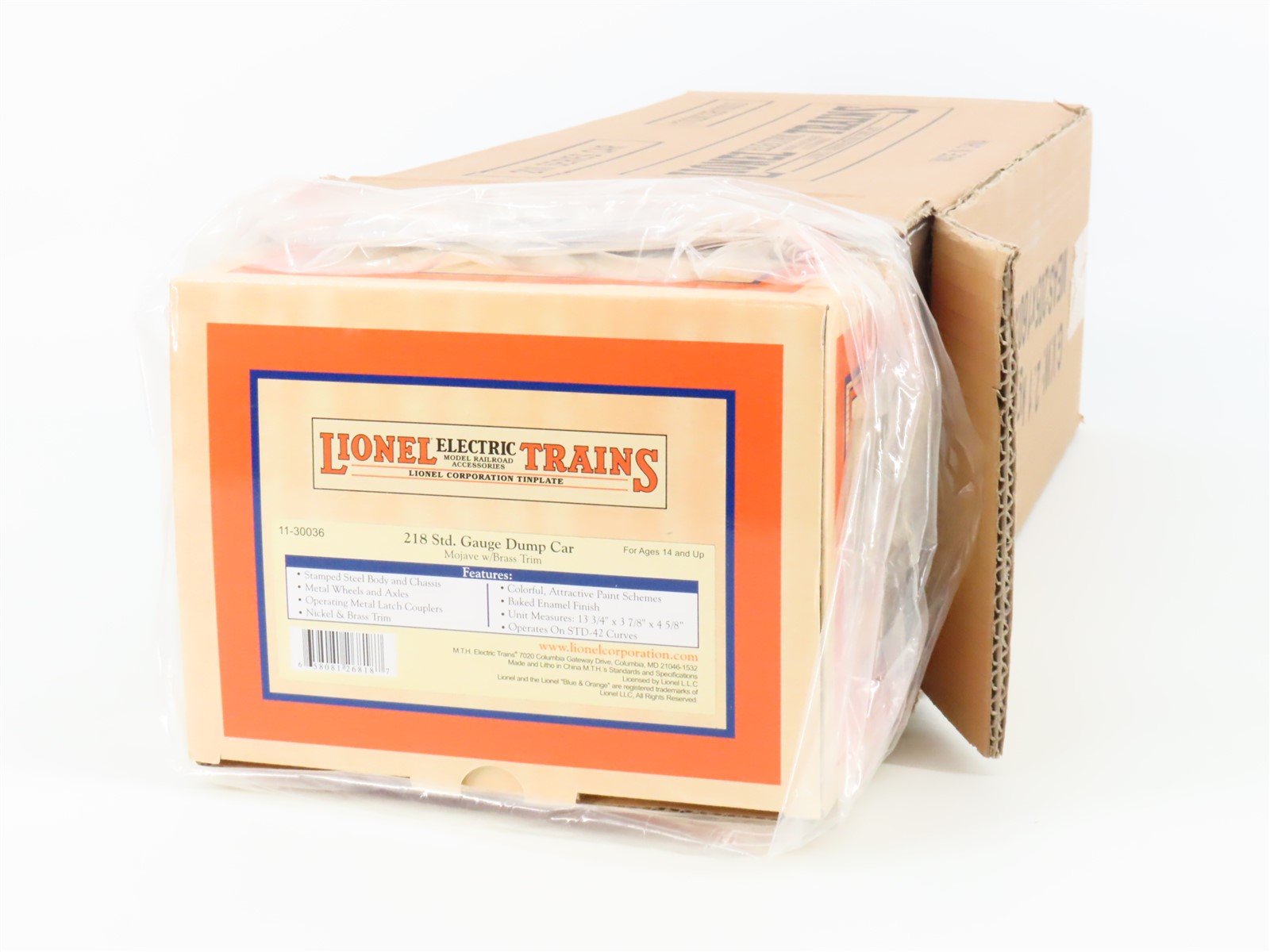 Standard Gauge Lionel 11-30036 Tinplate Dump Car #218 w/ Brass Trim