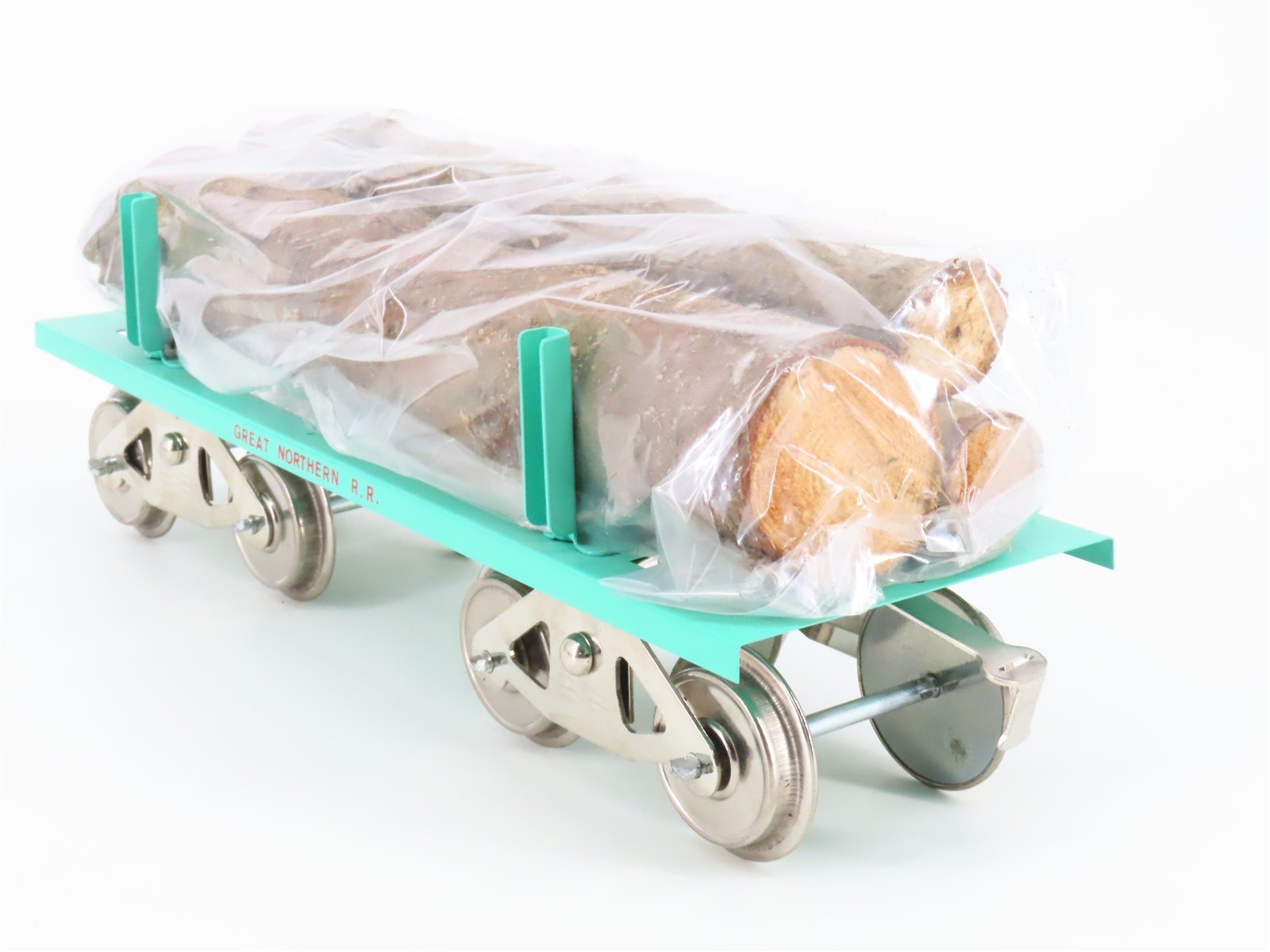 Standard Gauge McCoy No. 291 GN Great Northern Tinplate Log Car w/ Load