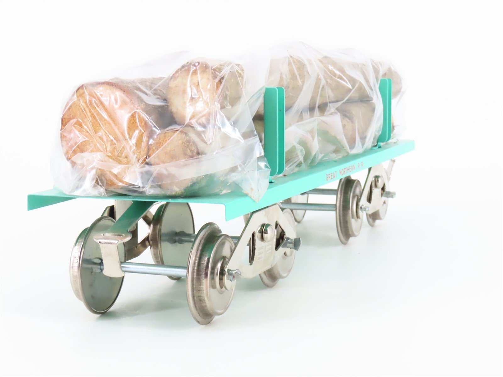 Standard Gauge McCoy No. 291 GN Great Northern Tinplate Log Car w/ Load