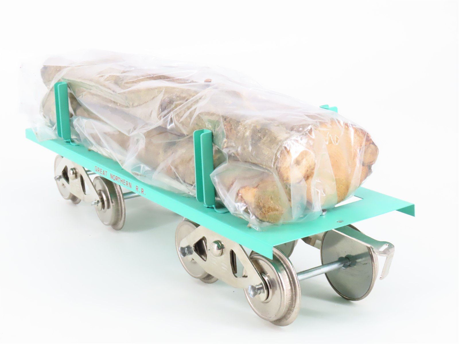 Standard Gauge McCoy No. 291 GN Great Northern Tinplate Log Car w/ Load