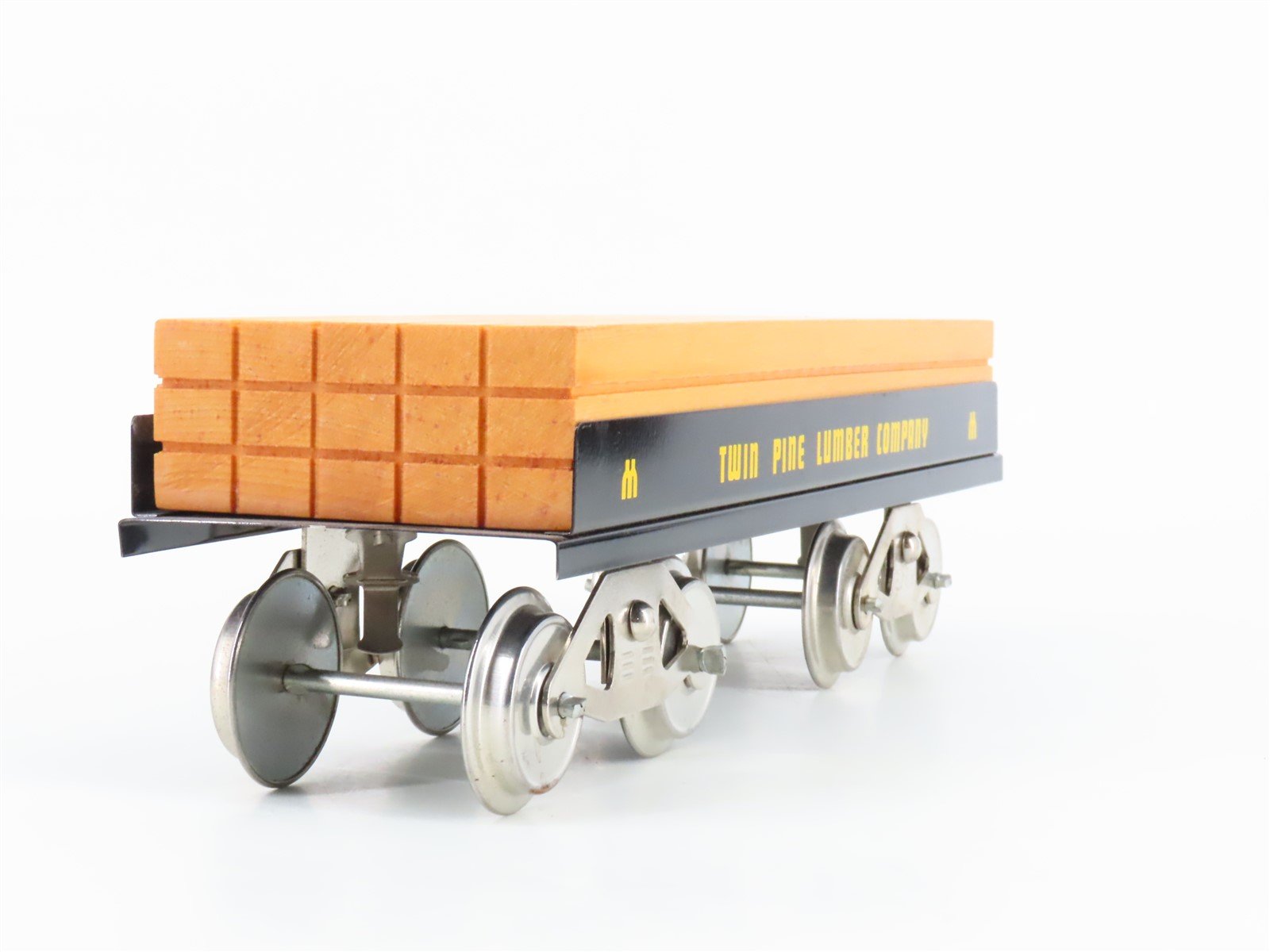 Standard Gauge McCoy No. 275 Twin Pine Lumber Company Tinplate Flat Car w/ Load