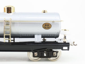 Standard Gauge Lionel 11-30061 Tinplate Shell Tank Car #215 w/ Brass Trim