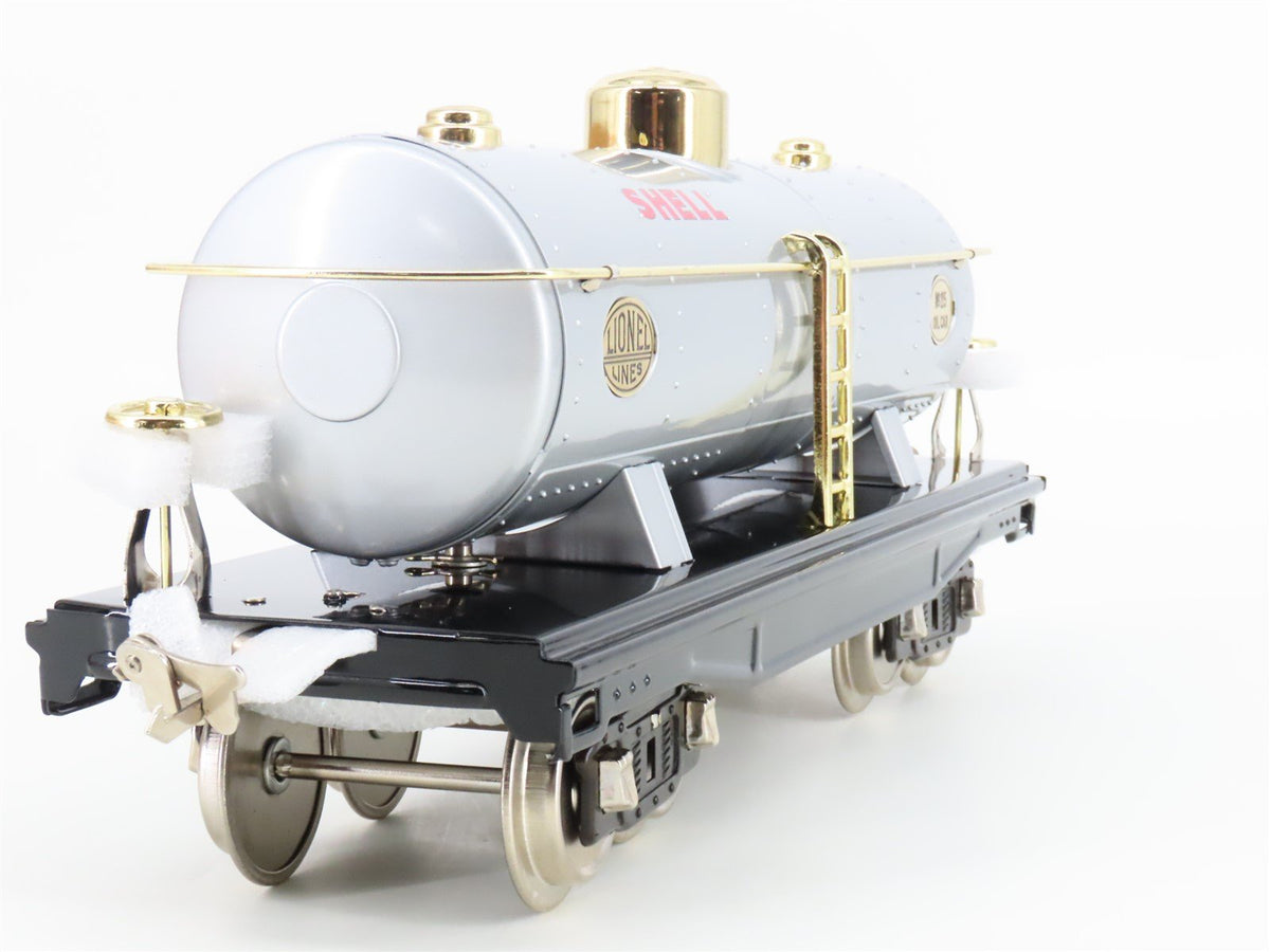 Standard Gauge Lionel 11-30061 Tinplate Shell Tank Car #215 w/ Brass Trim