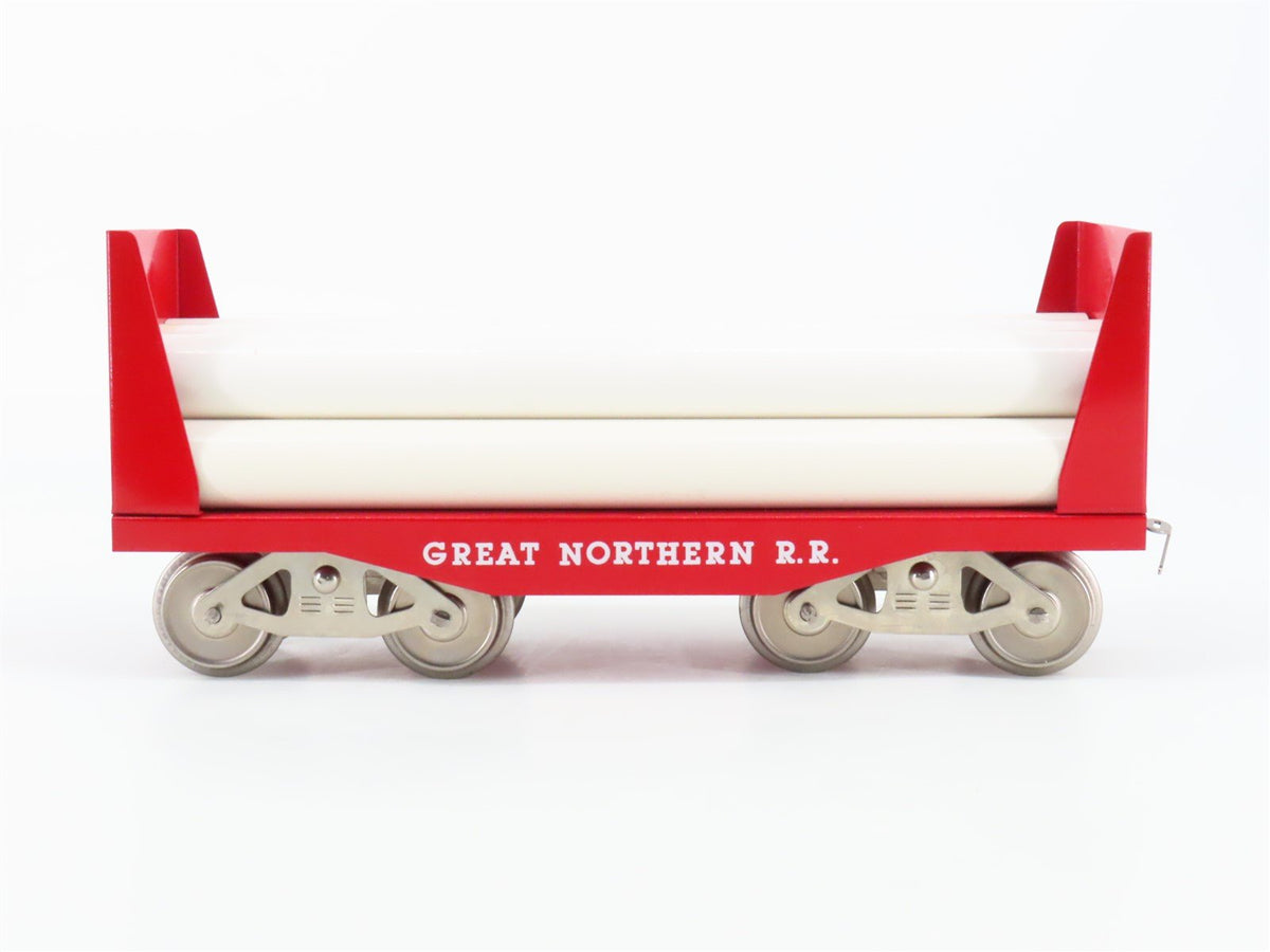 Standard Gauge McCoy No. 292 GN Great Northern Tinplate Flat Car w/ Pipe Load
