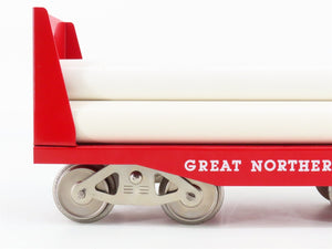 Standard Gauge McCoy No. 292 GN Great Northern Tinplate Flat Car w/ Pipe Load