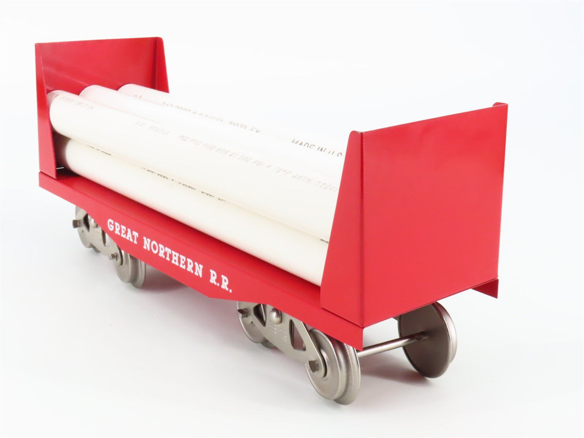 Standard Gauge McCoy No. 292 GN Great Northern Tinplate Flat Car w/ Pipe Load