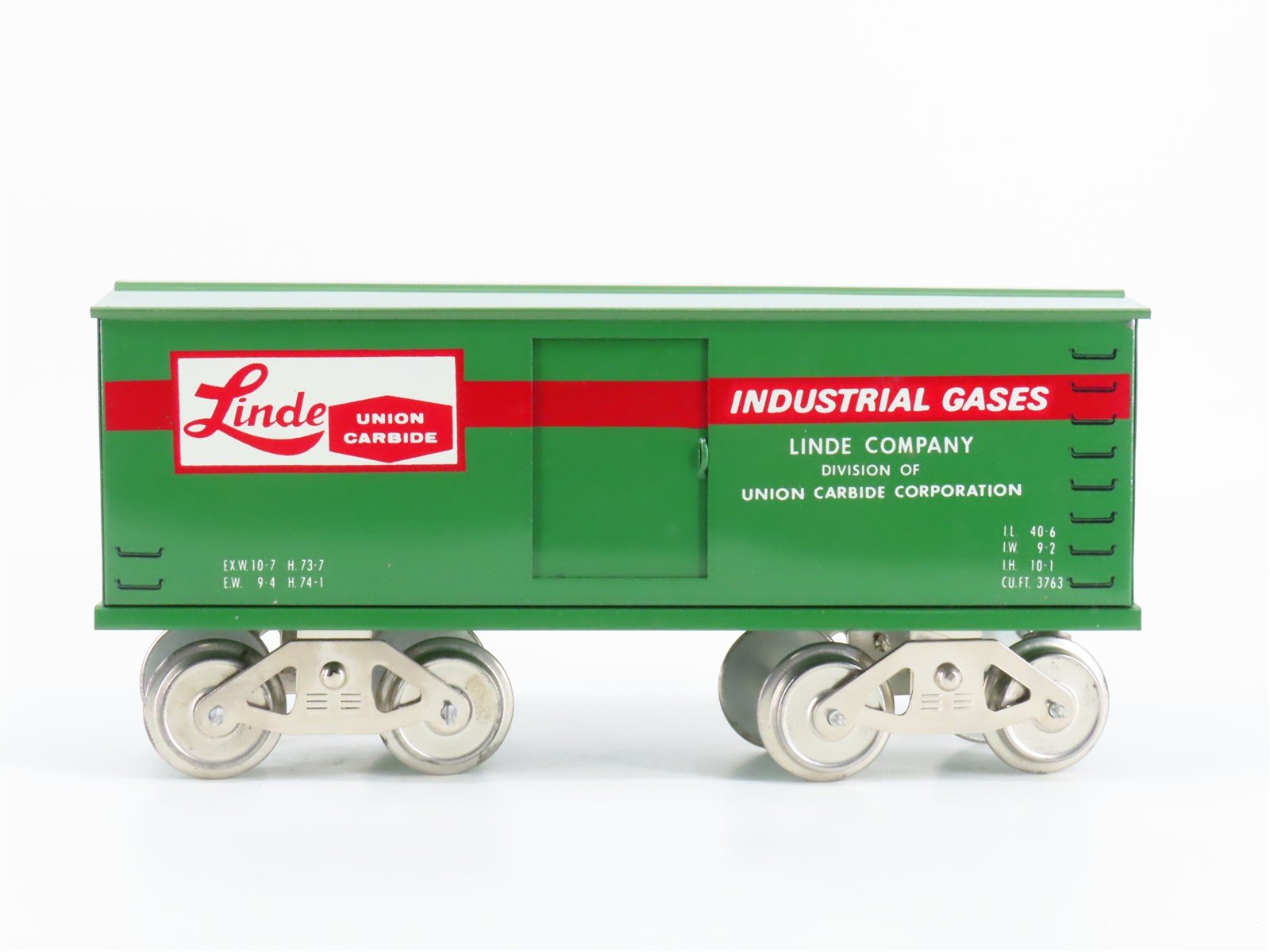 Standard Gauge McCoy Linde Union Carbide Tinplate Single Door Box Car