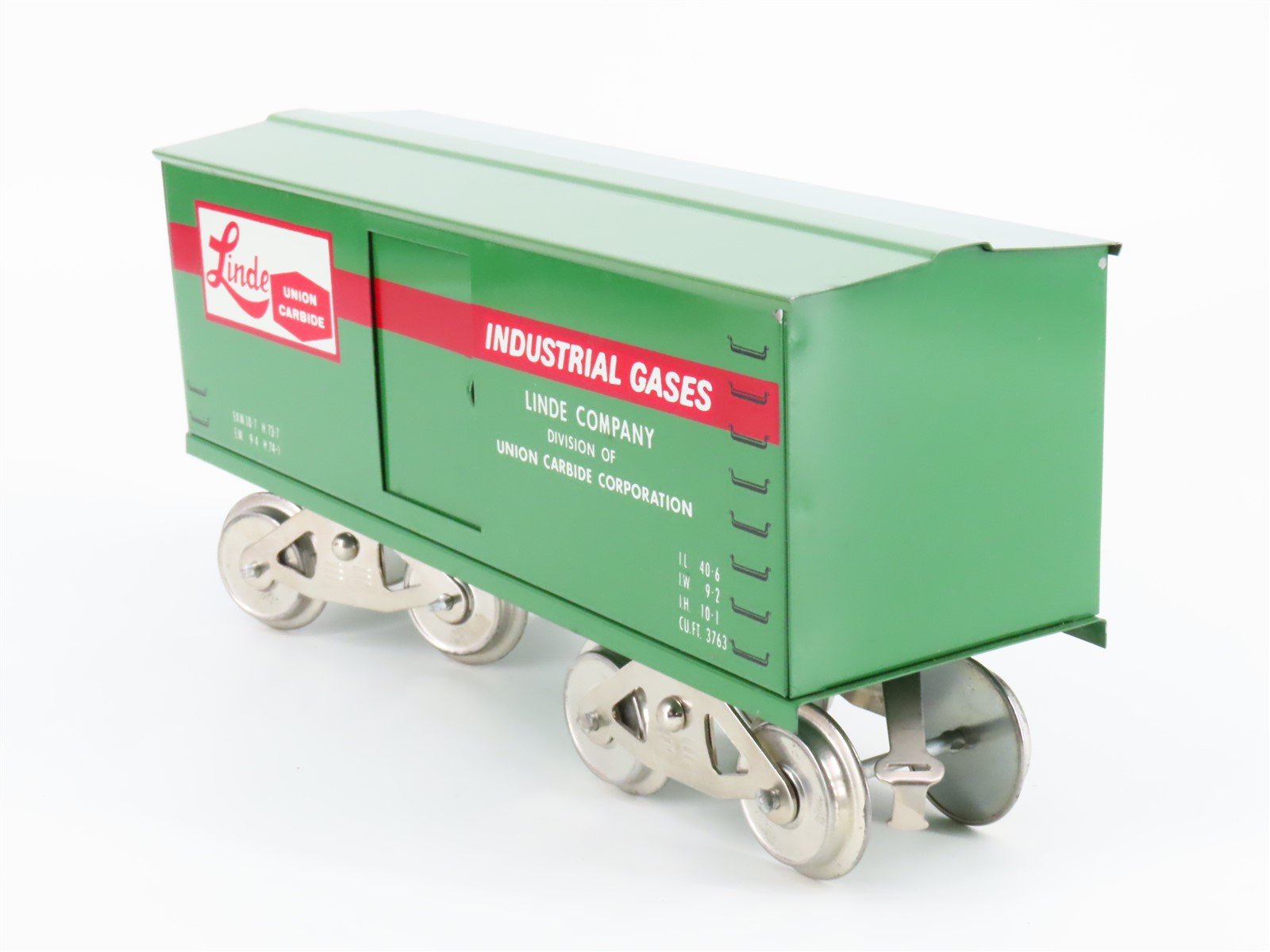 Standard Gauge McCoy Linde Union Carbide Tinplate Single Door Box Car