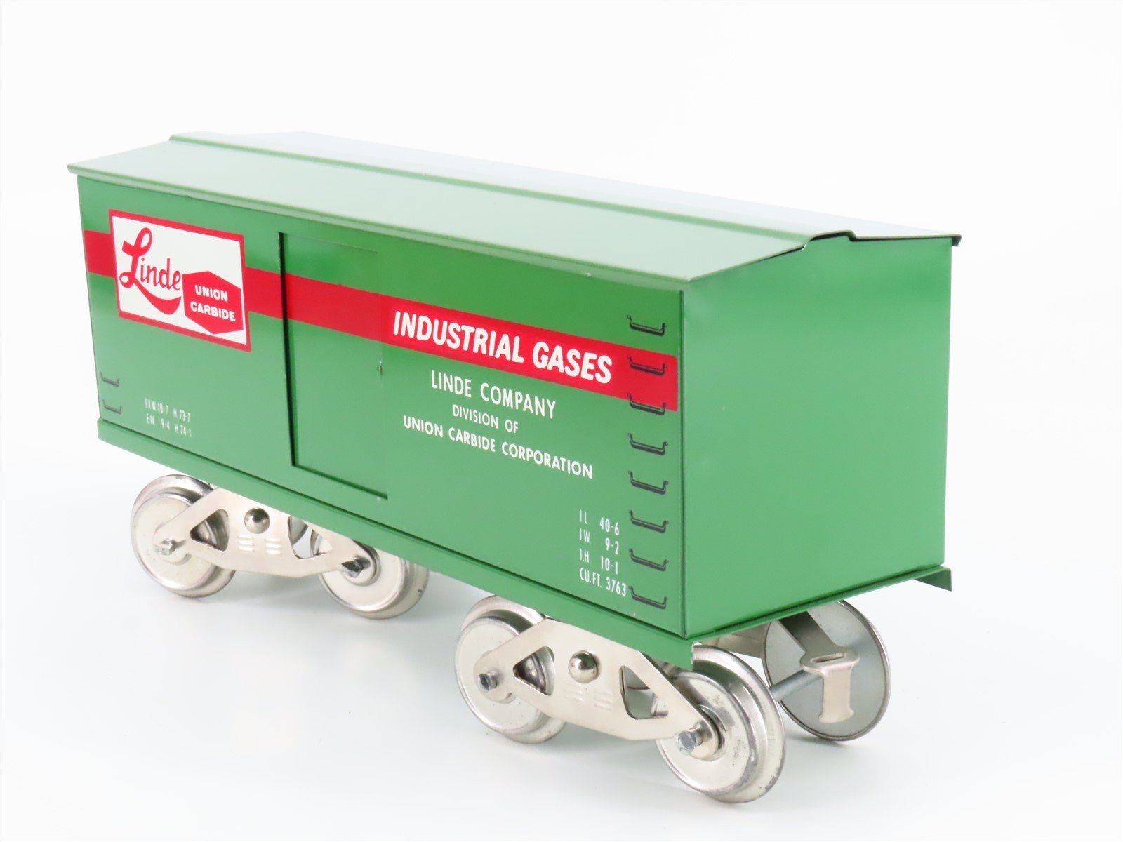 Standard Gauge McCoy Linde Union Carbide Tinplate Single Door Box Car