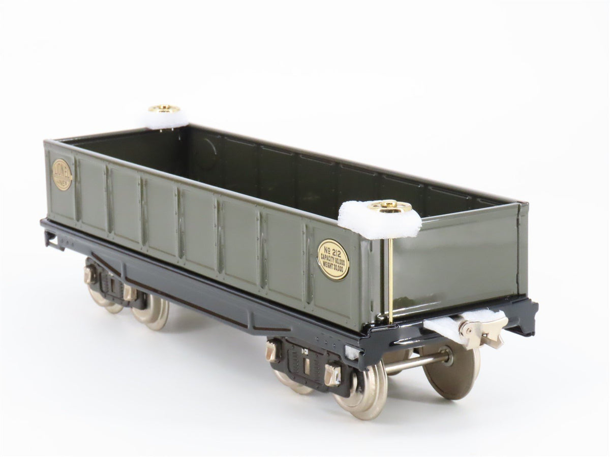 Standard Gauge Lionel 11-30055 Tinplate Gondola #212 w/ Brass Trim