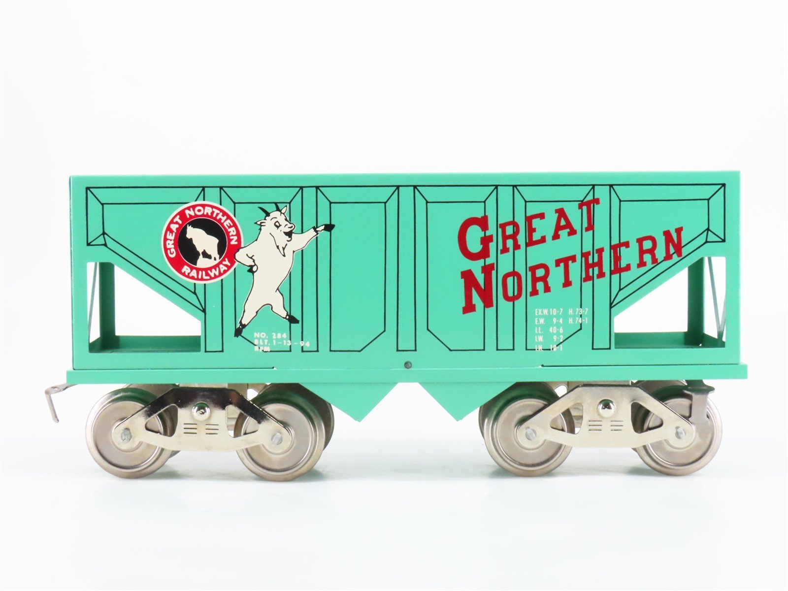 Standard Gauge McCoy No. 284 GN Great Northern "Goat" 2-Bay Tinplate Hopper