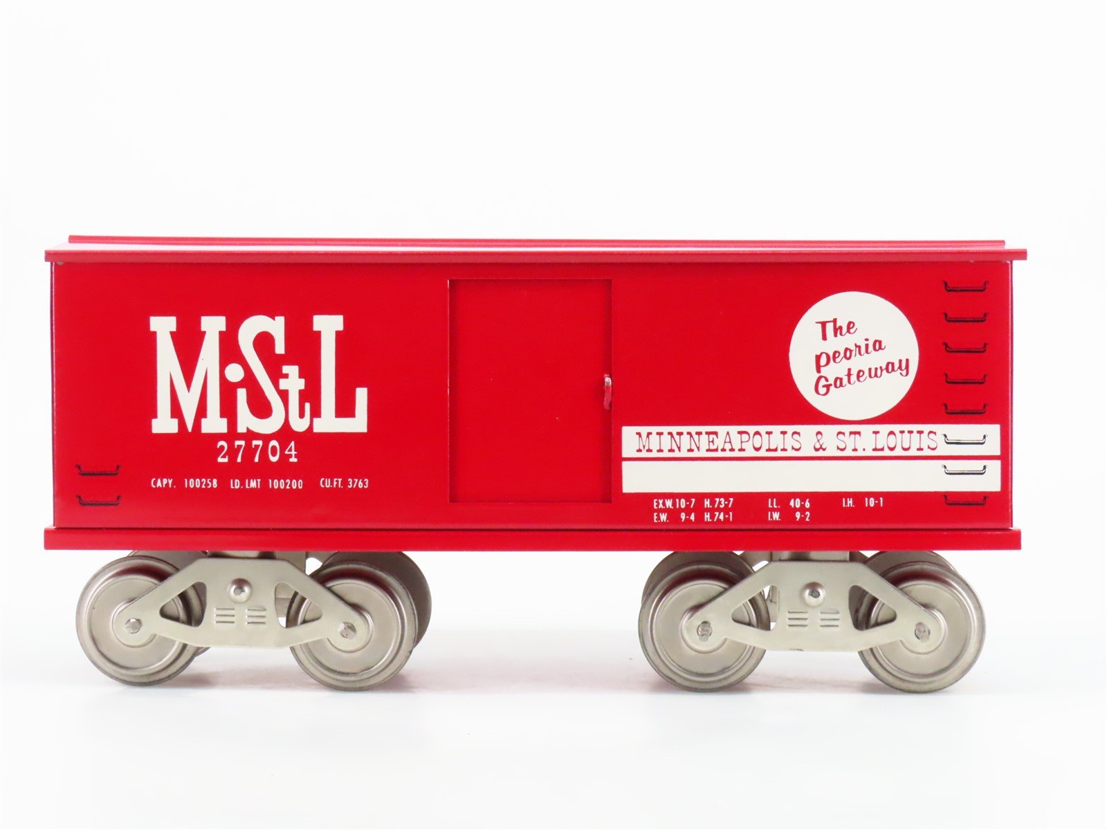 Standard Gauge McCoy M&STL The Peoria Gateway Tinplate Box Car #27704