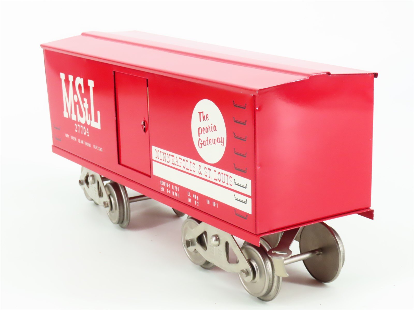 Standard Gauge McCoy M&STL The Peoria Gateway Tinplate Box Car #27704