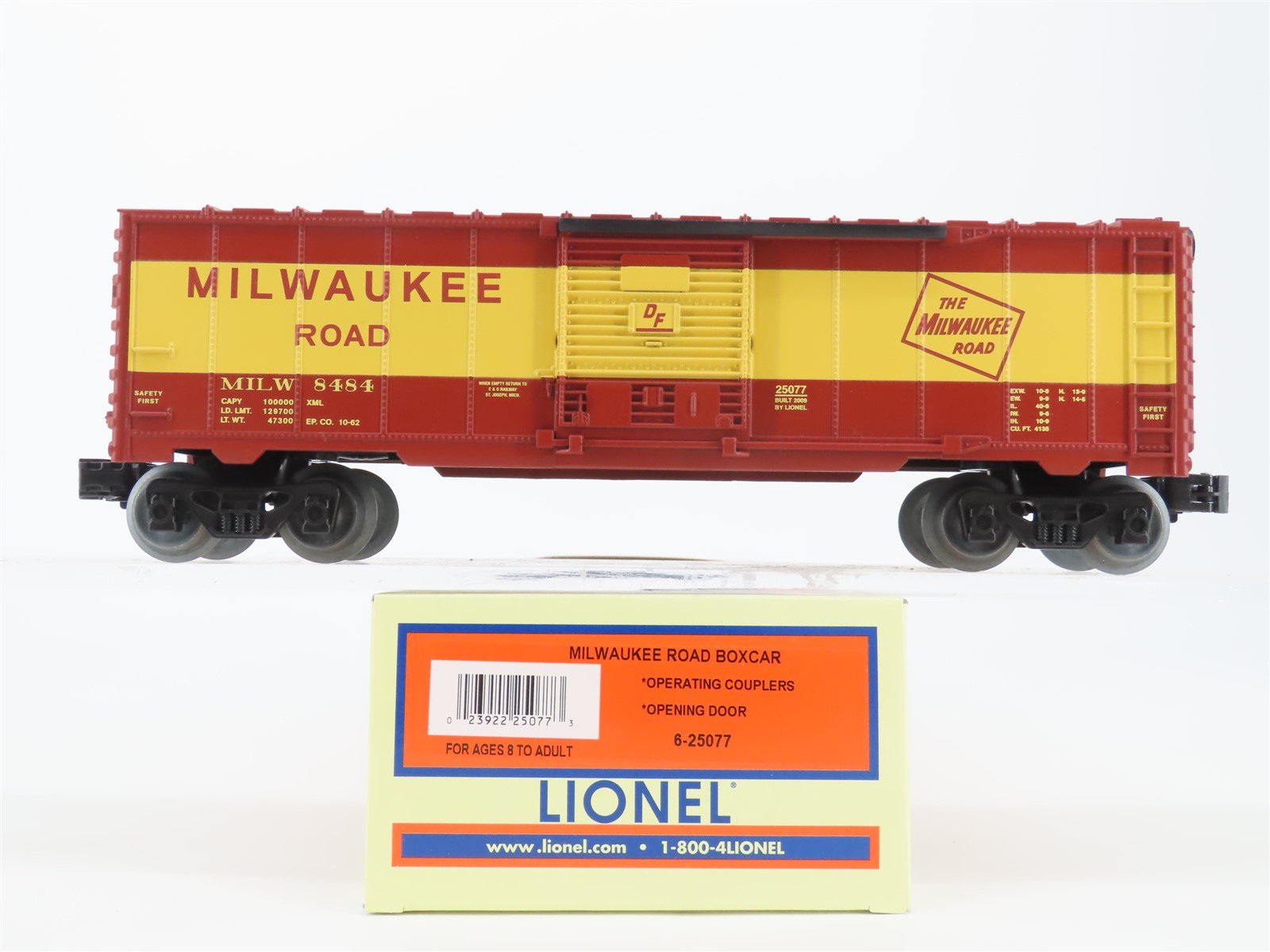 O Gauge 3-Rail Lionel 6-25077 MILW Milwaukee Road Single Door Box Car #8484