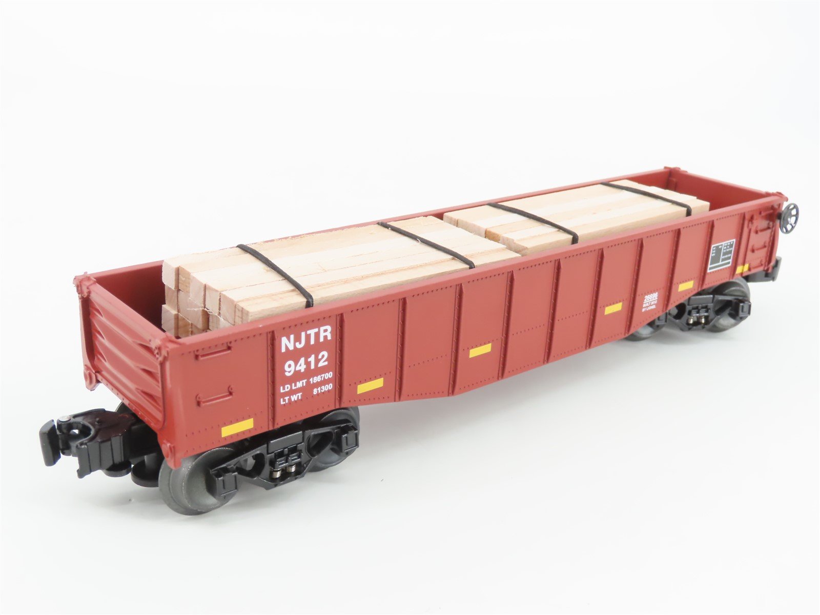 O Gauge 3-Rail Lionel 6-26696 NJTR New Jersey Transit Gondola #9412 w/ Wood Load