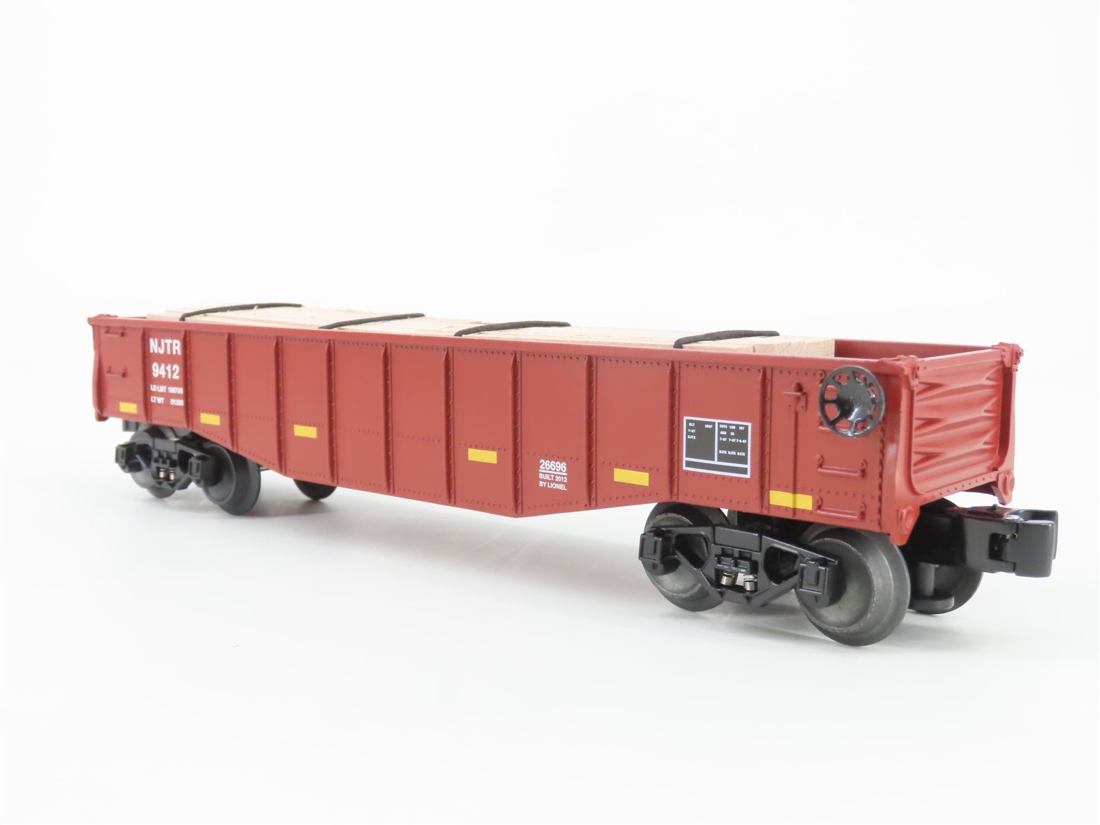 O Gauge 3-Rail Lionel 6-26696 NJTR New Jersey Transit Gondola #9412 w/ Wood Load