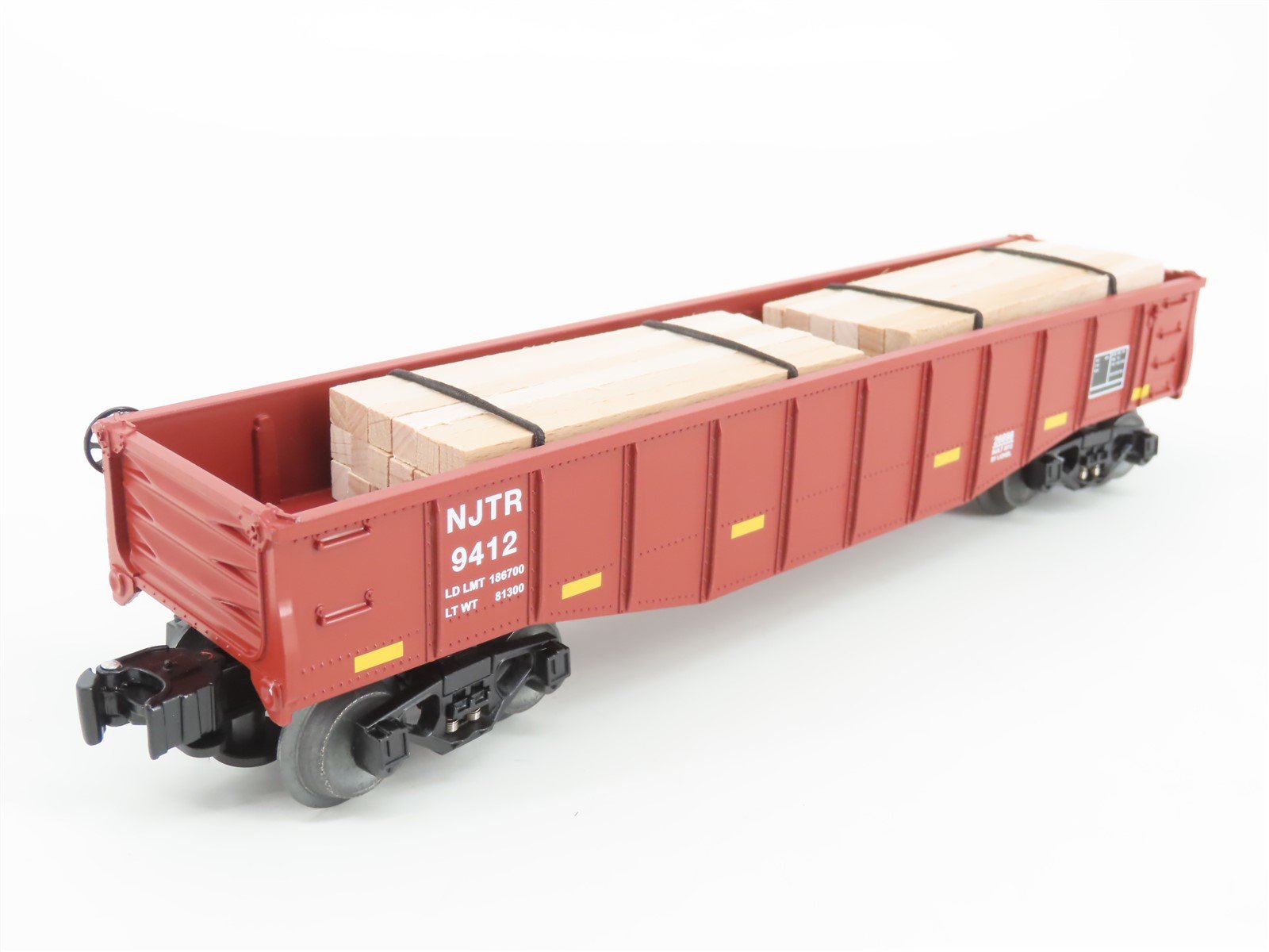 O Gauge 3-Rail Lionel 6-26696 NJTR New Jersey Transit Gondola #9412 w/ Wood Load