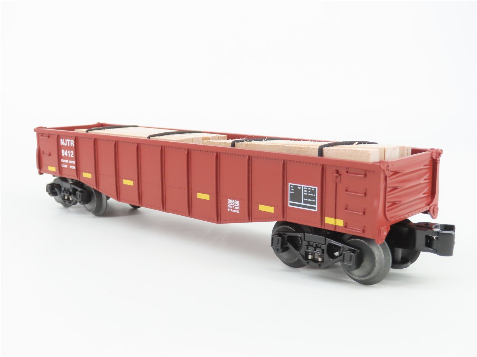 O Gauge 3-Rail Lionel 6-26696 NJTR New Jersey Transit Gondola #9412 w/ Wood Load