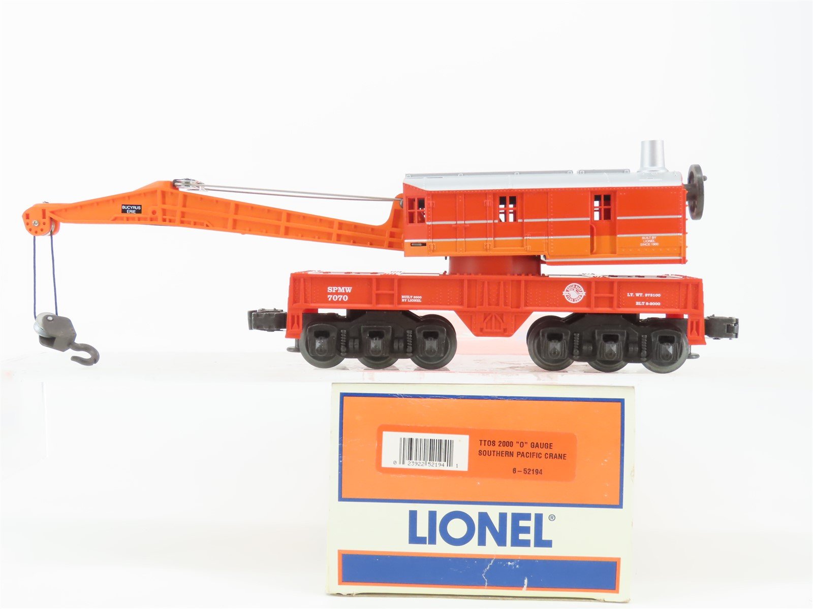 O Gauge 3-Rail Lionel 6-52194 SPMW Southern Pacific Railroad Crane #7070