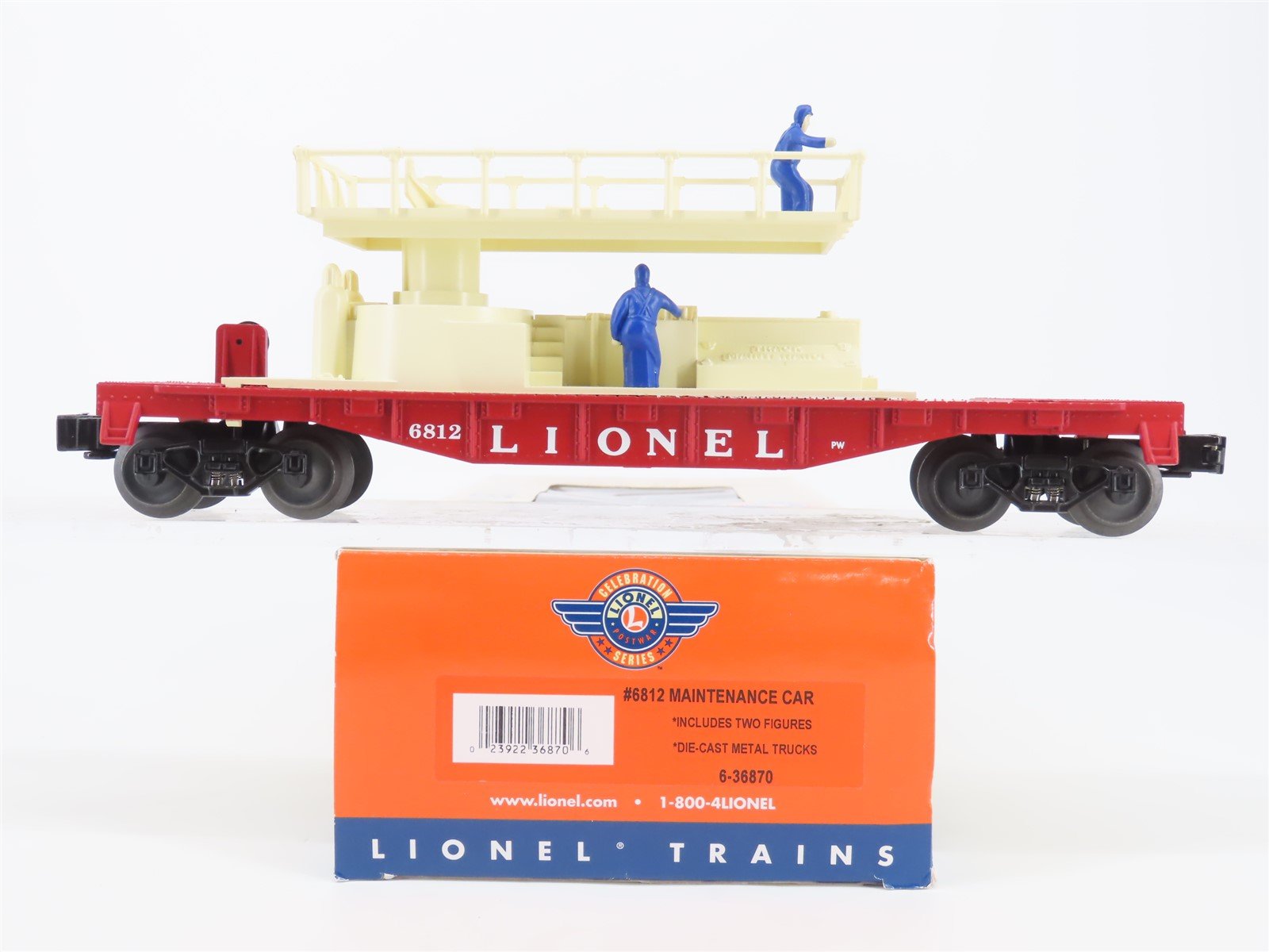 O Gauge 3-Rail Lionel Postwar 6-36870 Track Maintenance Car #6812 w/ Figures