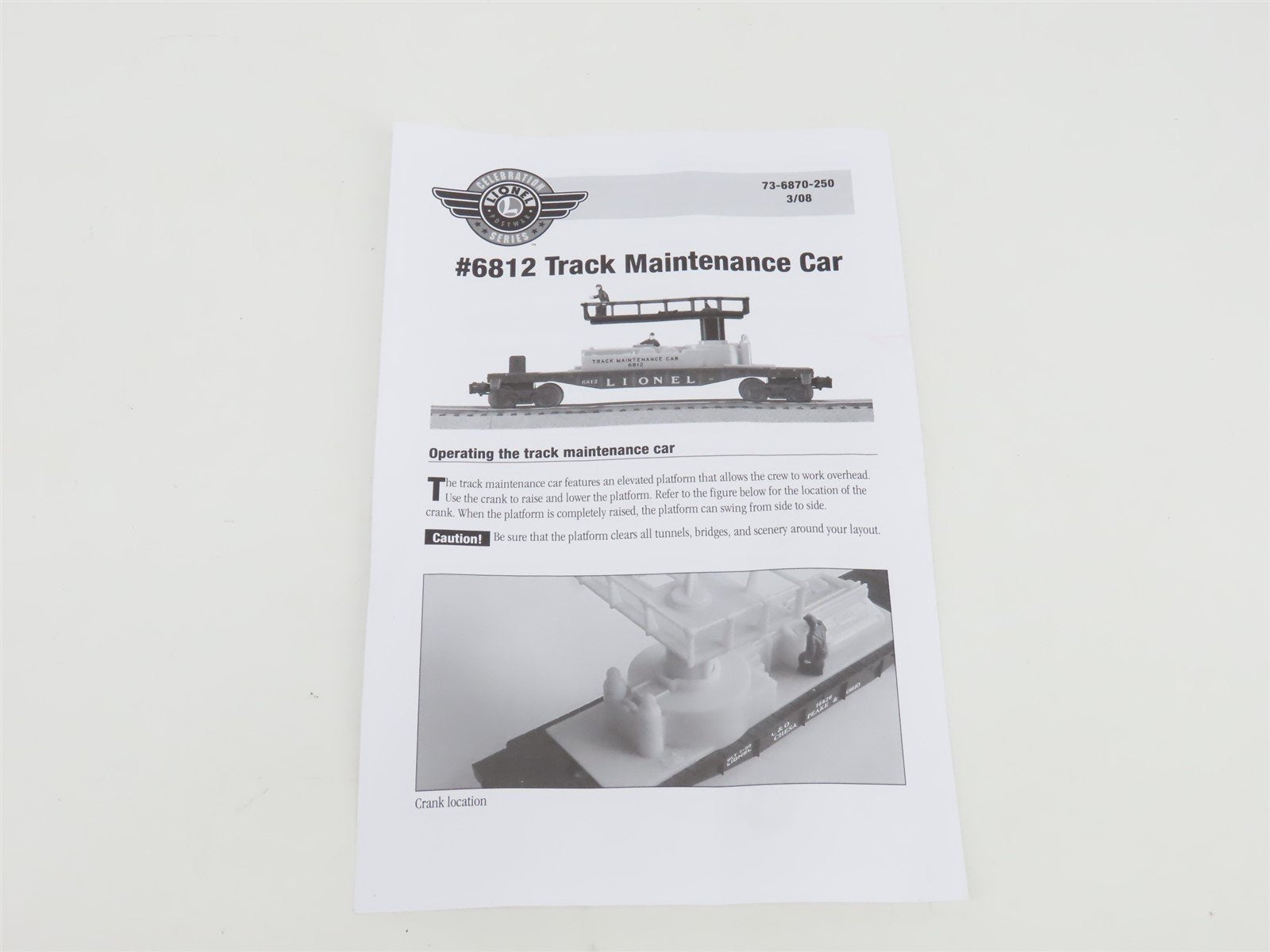 O Gauge 3-Rail Lionel Postwar 6-36870 Track Maintenance Car #6812 w/ Figures