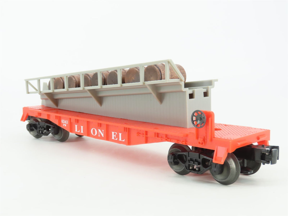 O Gauge 3-Rail Lionel Postwar 6-19450 Barrel Ramp Flat Car #6343