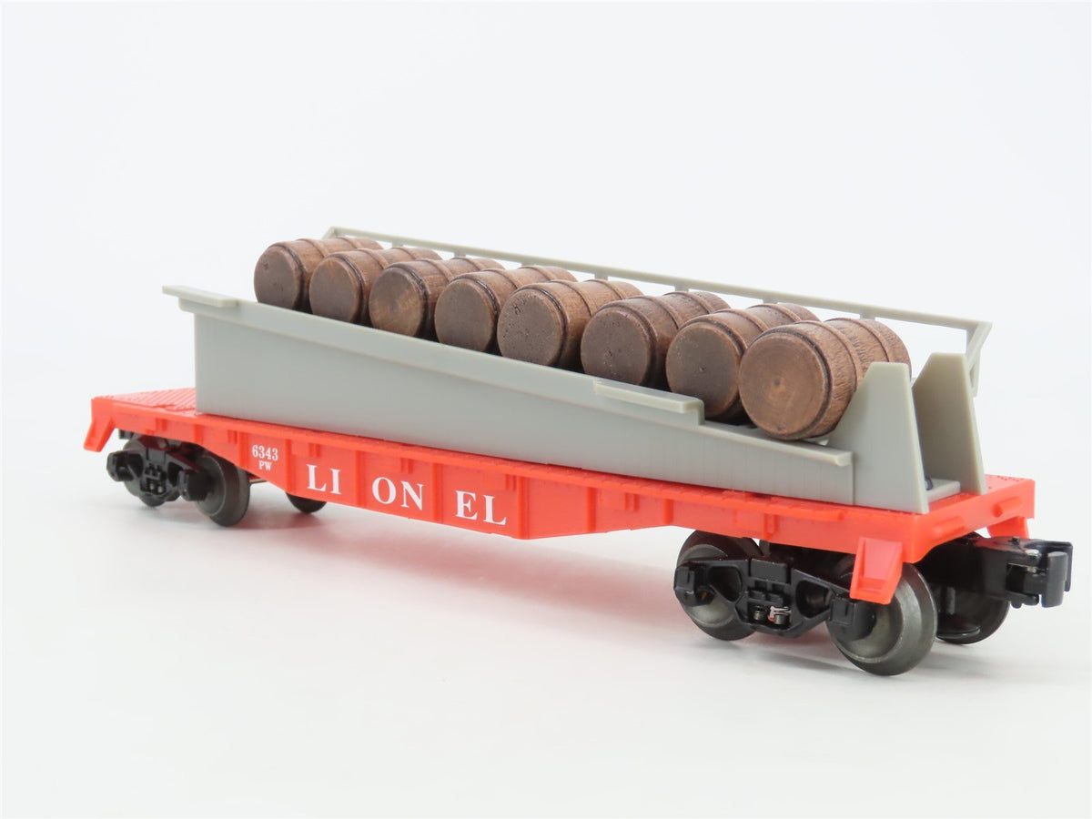 O Gauge 3-Rail Lionel Postwar 6-19450 Barrel Ramp Flat Car #6343