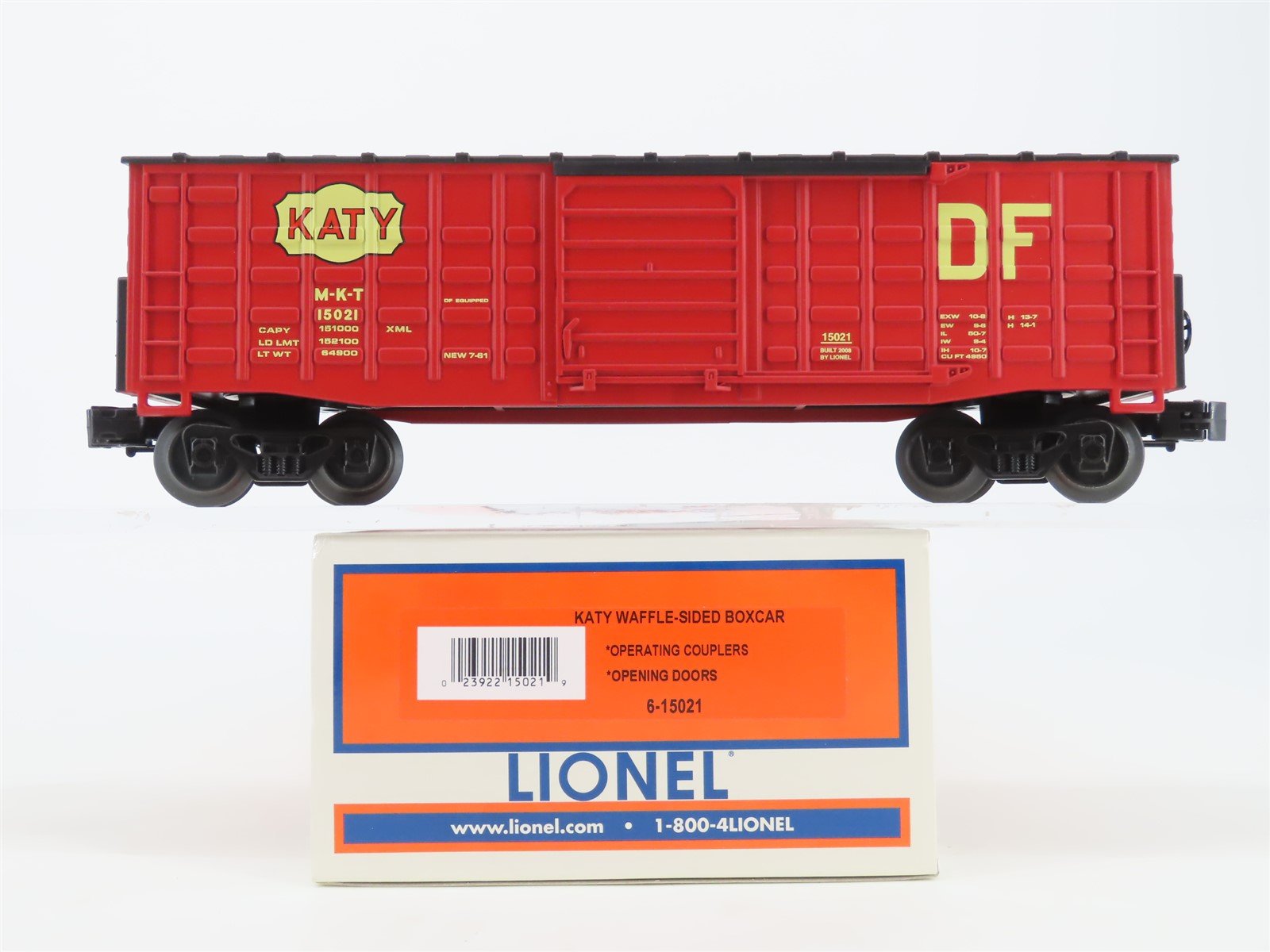 O Gauge 3-Rail Lionel 6-15021 M-K-T Katy Waffle Sided Box Car #15021