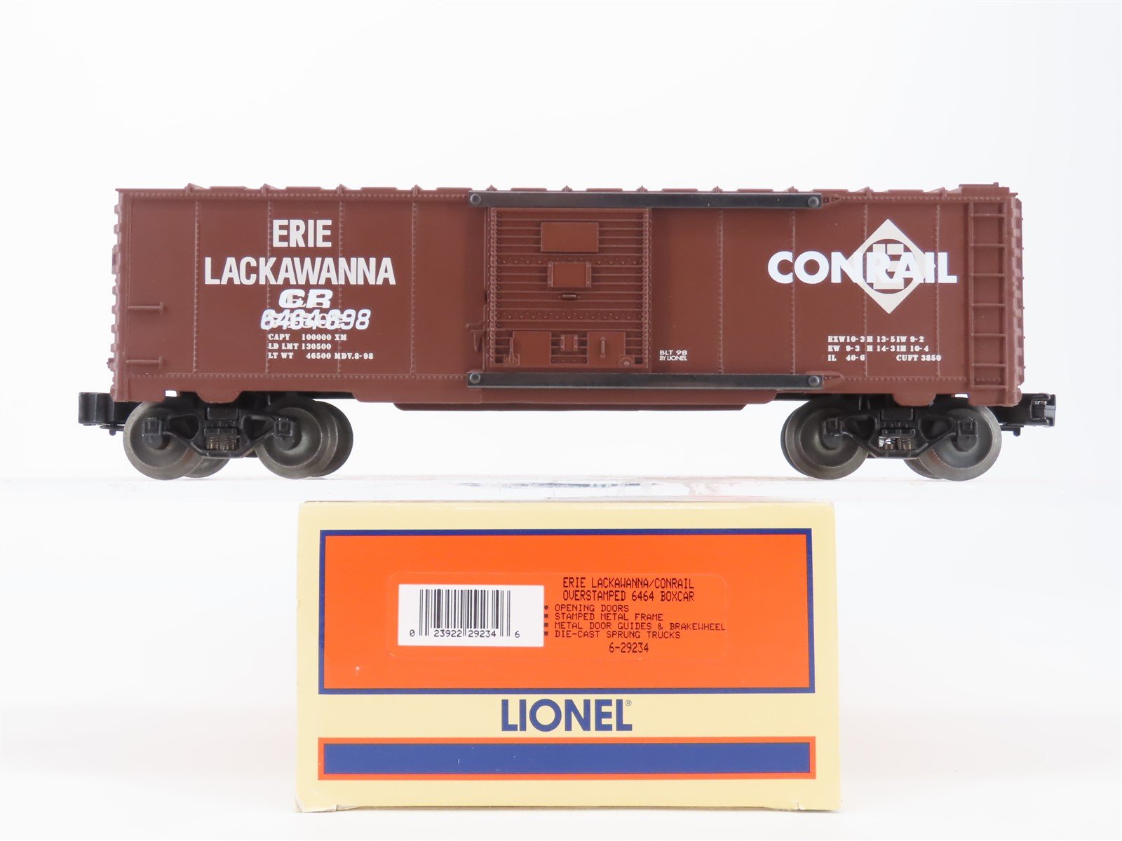 O Gauge 3-Rail Lionel 6-29234 EL/CR Conrail Overstamped Box Car #6464-698