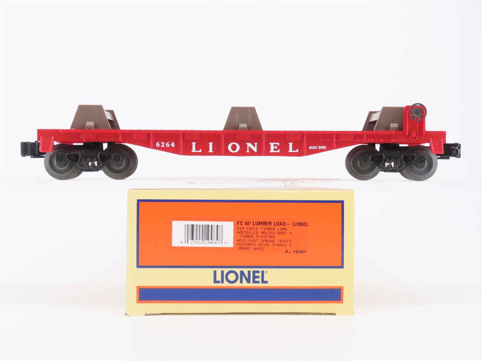 O Gauge 3-Rail Lionel 6-19484 Flat Car #6264 w/ Lumber Load