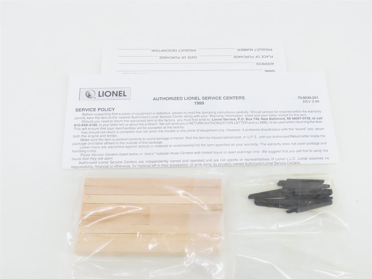 O Gauge 3-Rail Lionel 6-19484 Flat Car #6264 w/ Lumber Load