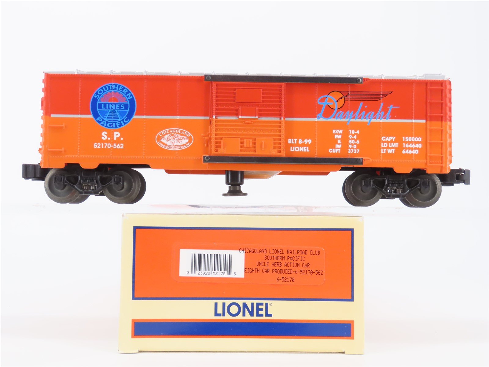 O Gauge 3-Rail Lionel 6-52170 LRRC SP Uncle Herb Action Box Car #52170-562
