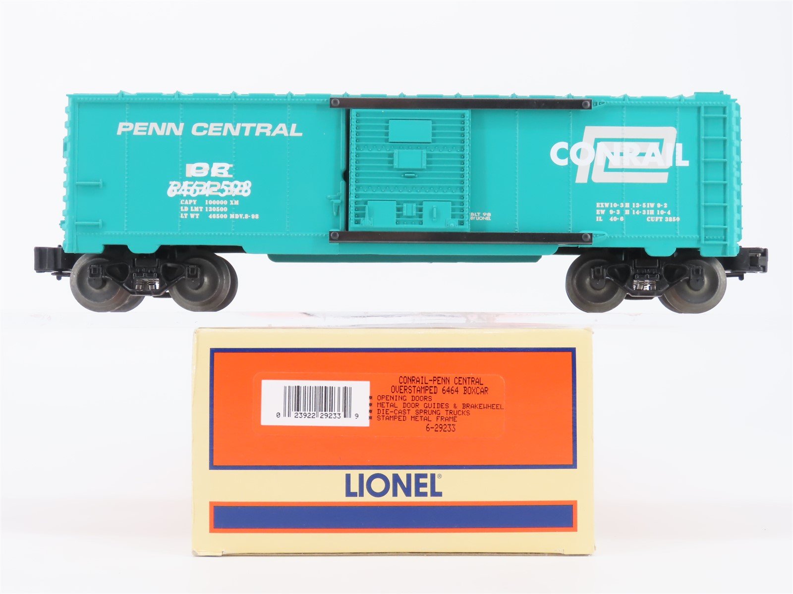 O Gauge 3-Rail Lionel 6-29233 PC/CR Conrail Overstamped Box Car #6464-598