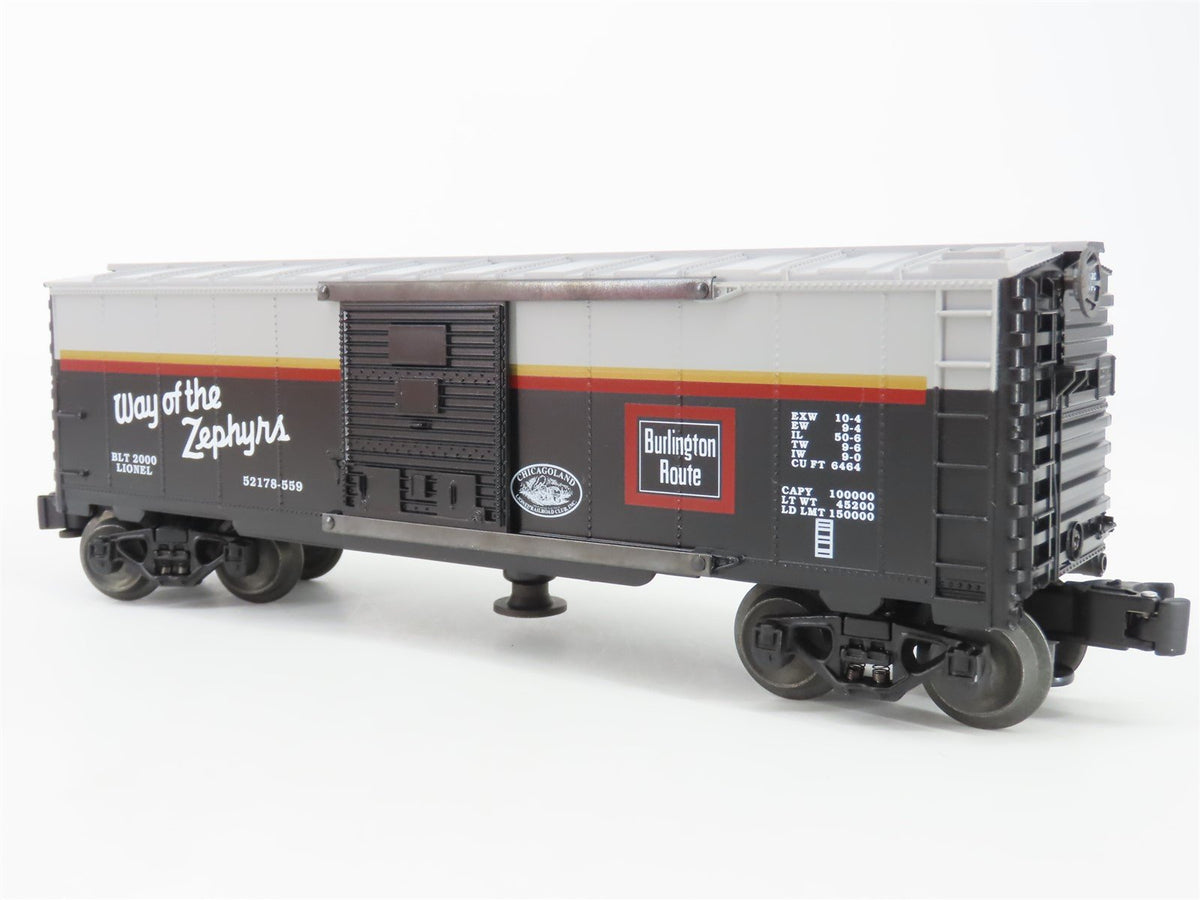 O Gauge 3-Rail Lionel 5-52178-559 LRRC CB&amp;Q Uncle Herb Action Box Car #52178-559