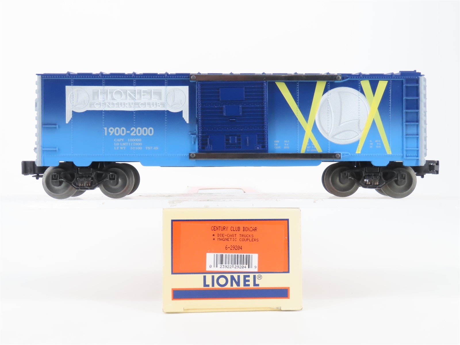 O Gauge 3-Rail Lionel 6-29204 Century Club Single Door Box Car #1900-2000