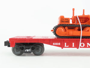 O Gauge 3-Rail Lionel Postwar 6-26023 Flat Car #6816 w/ Bulldozer