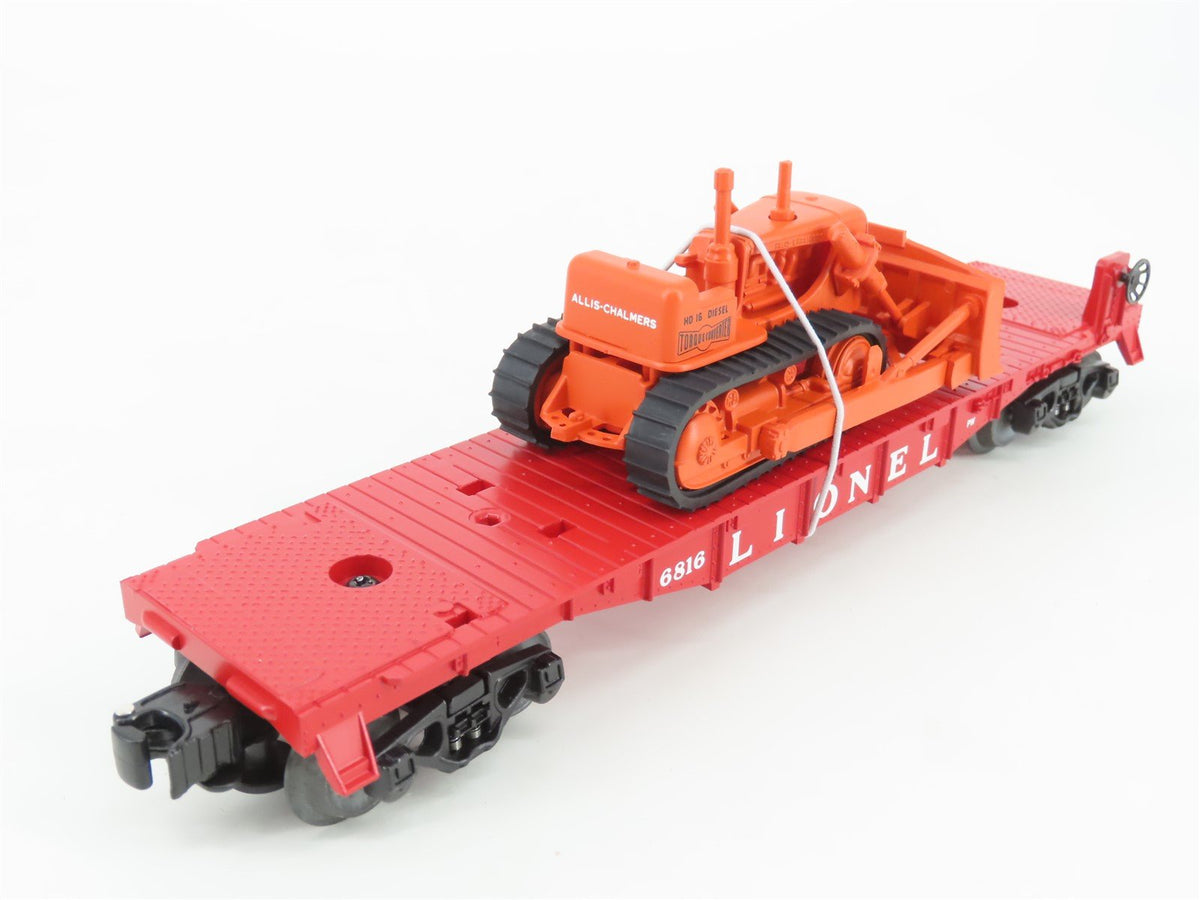 O Gauge 3-Rail Lionel Postwar 6-26023 Flat Car #6816 w/ Bulldozer