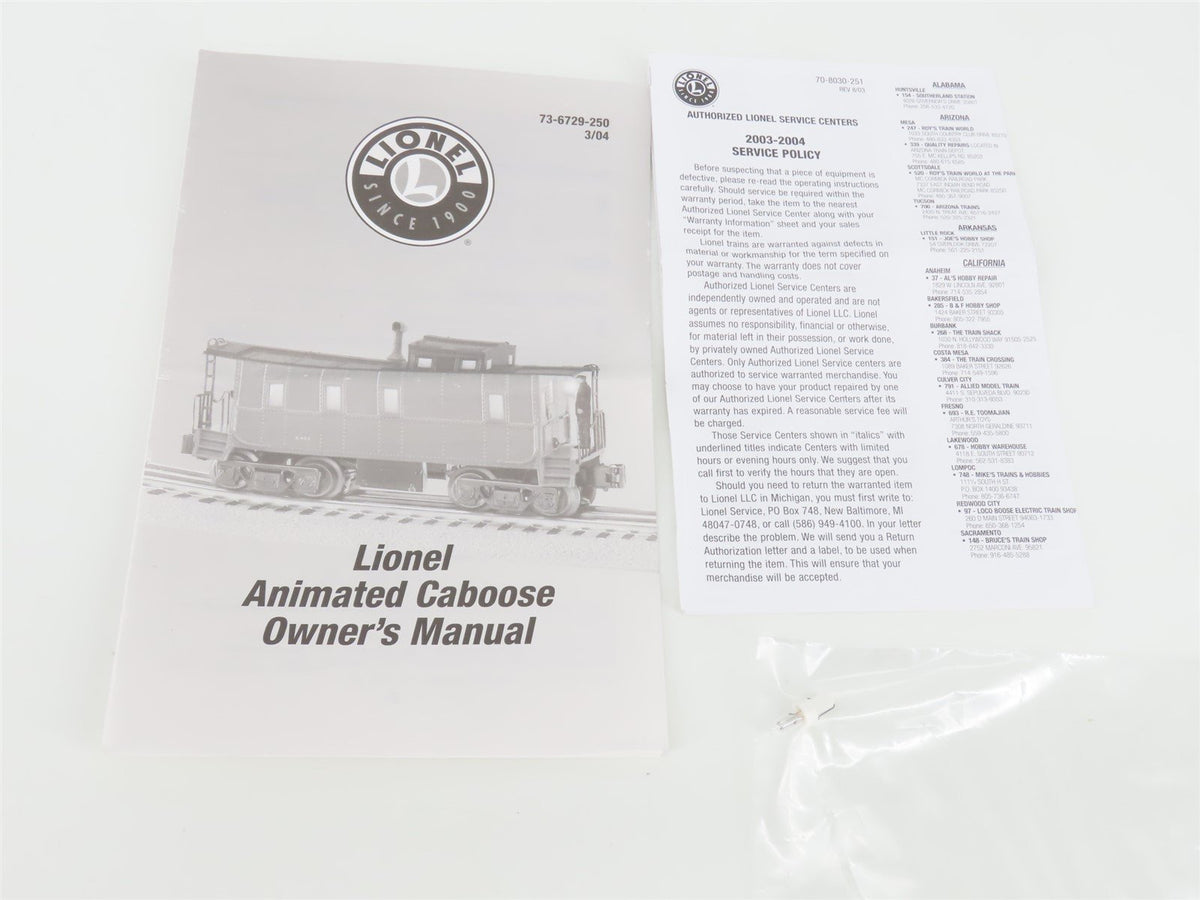 O Gauge 3-Rail Lionel 6-36729 Animated Caboose #36729