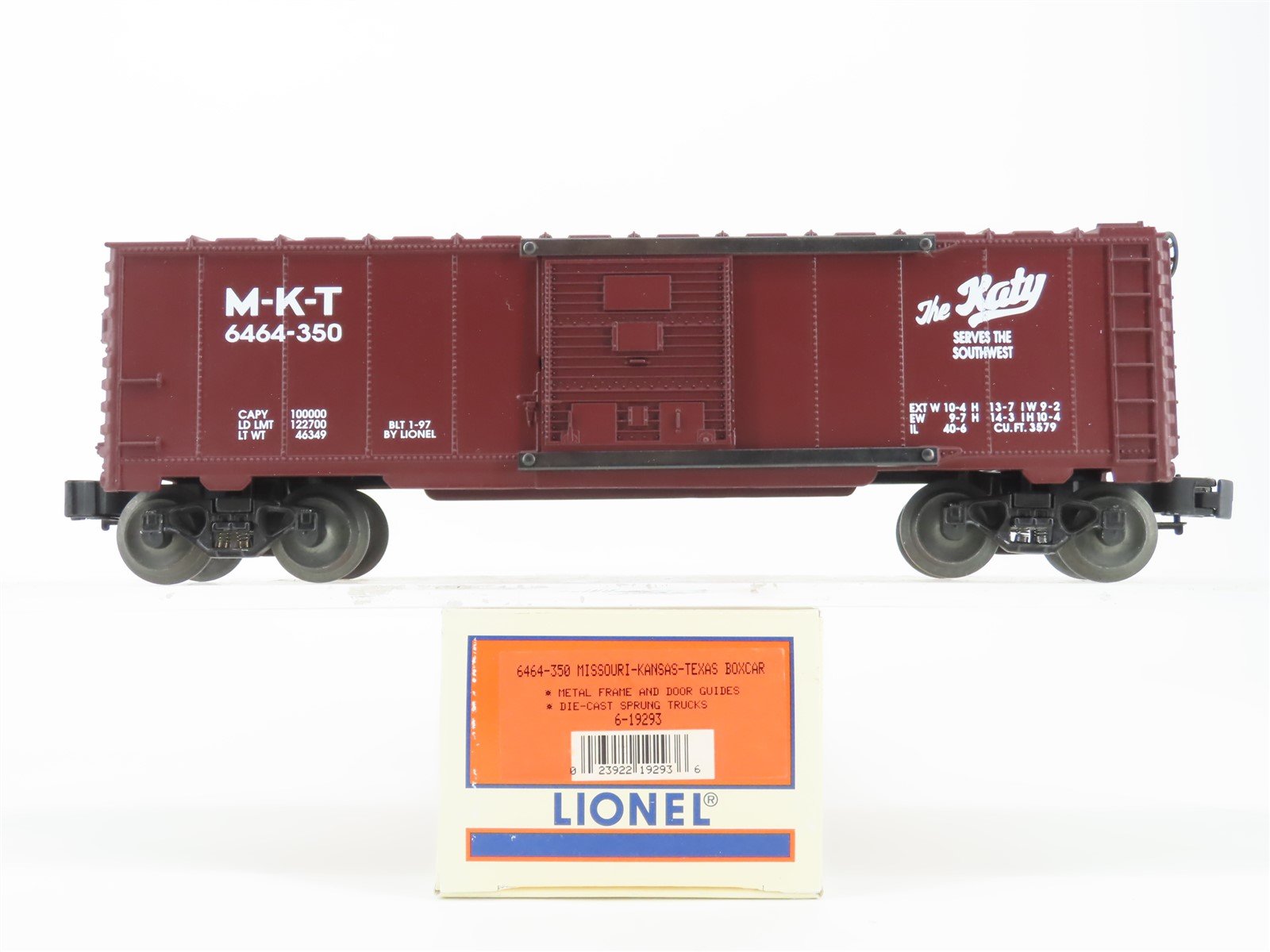 O Gauge 3-Rail Lionel 6-19293 M-K-T Katy Single Door Box Car #6464-350