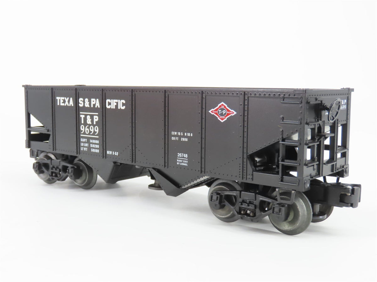 O Gauge 3-Rail Lionel 6-26748 T&amp;P Texas &amp; Pacific Railroad 2-Bay Hopper #9699