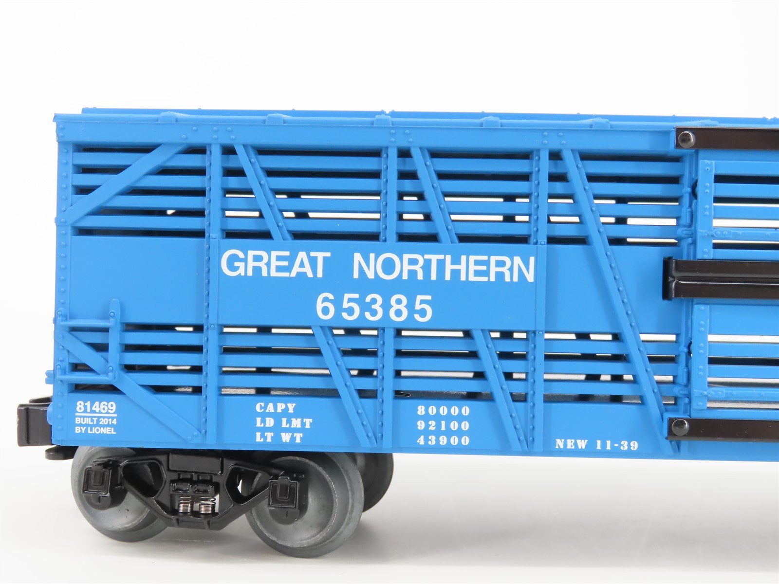 O Gauge 3-Rail Lionel 6-81469 GN Big Sky Blue Bi-Level Stock Car #65385