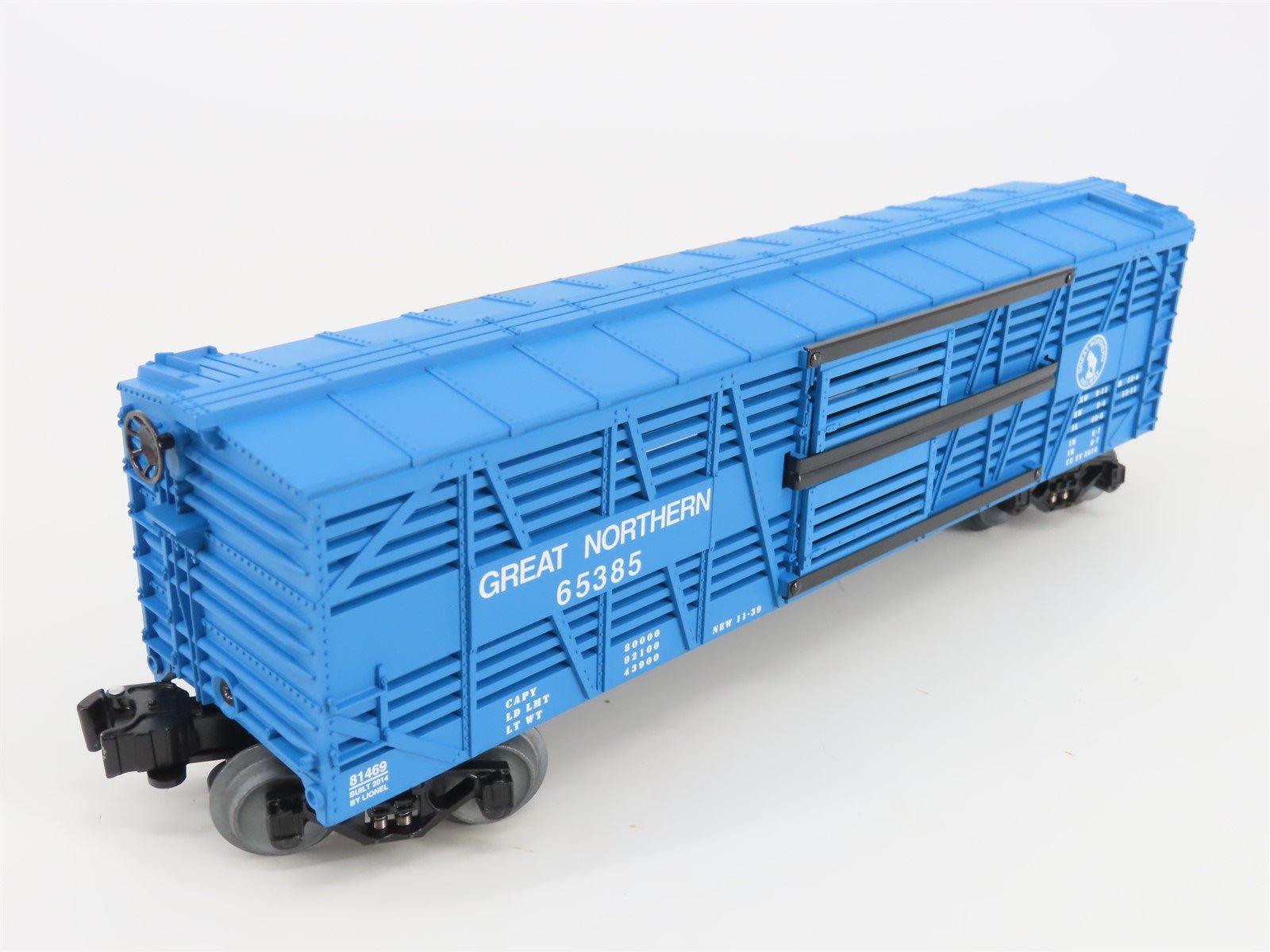 O Gauge 3-Rail Lionel 6-81469 GN Big Sky Blue Bi-Level Stock Car #65385