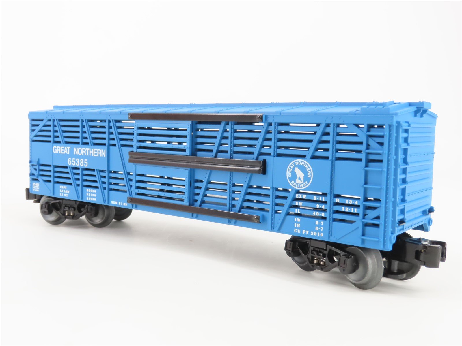 O Gauge 3-Rail Lionel 6-81469 GN Big Sky Blue Bi-Level Stock Car #65385
