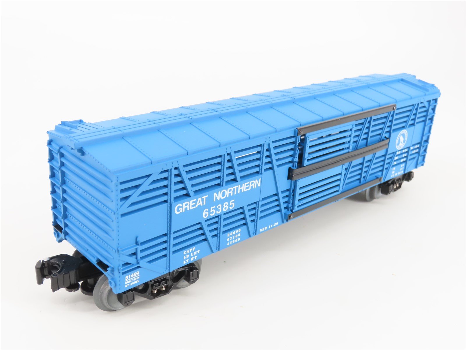O Gauge 3-Rail Lionel 6-81469 GN Big Sky Blue Bi-Level Stock Car #65385