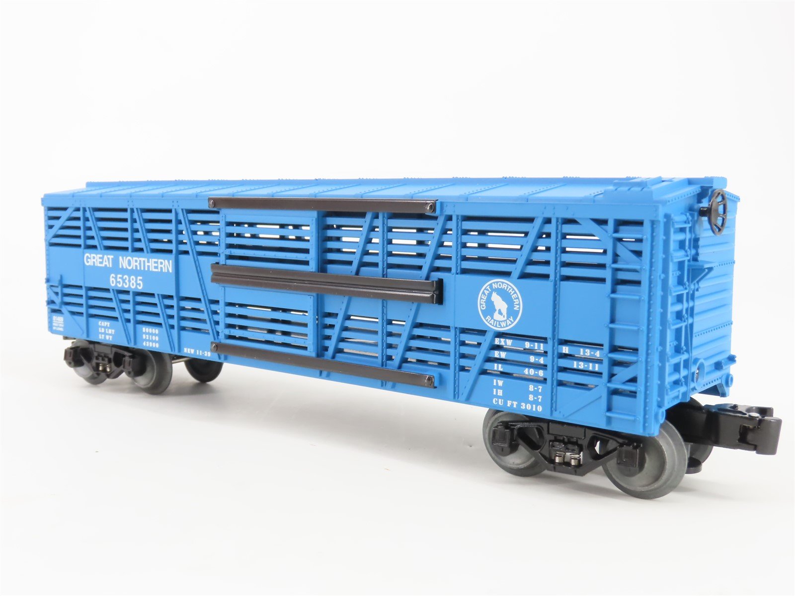 O Gauge 3-Rail Lionel 6-81469 GN Big Sky Blue Bi-Level Stock Car #65385