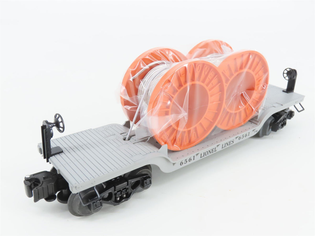O Gauge 3-Rail Lionel Postwar 6-26046 Flat Car #6561 w/ Cable Reels