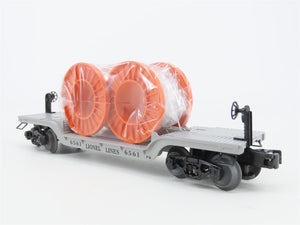 O Gauge 3-Rail Lionel Postwar 6-26046 Flat Car #6561 w/ Cable Reels
