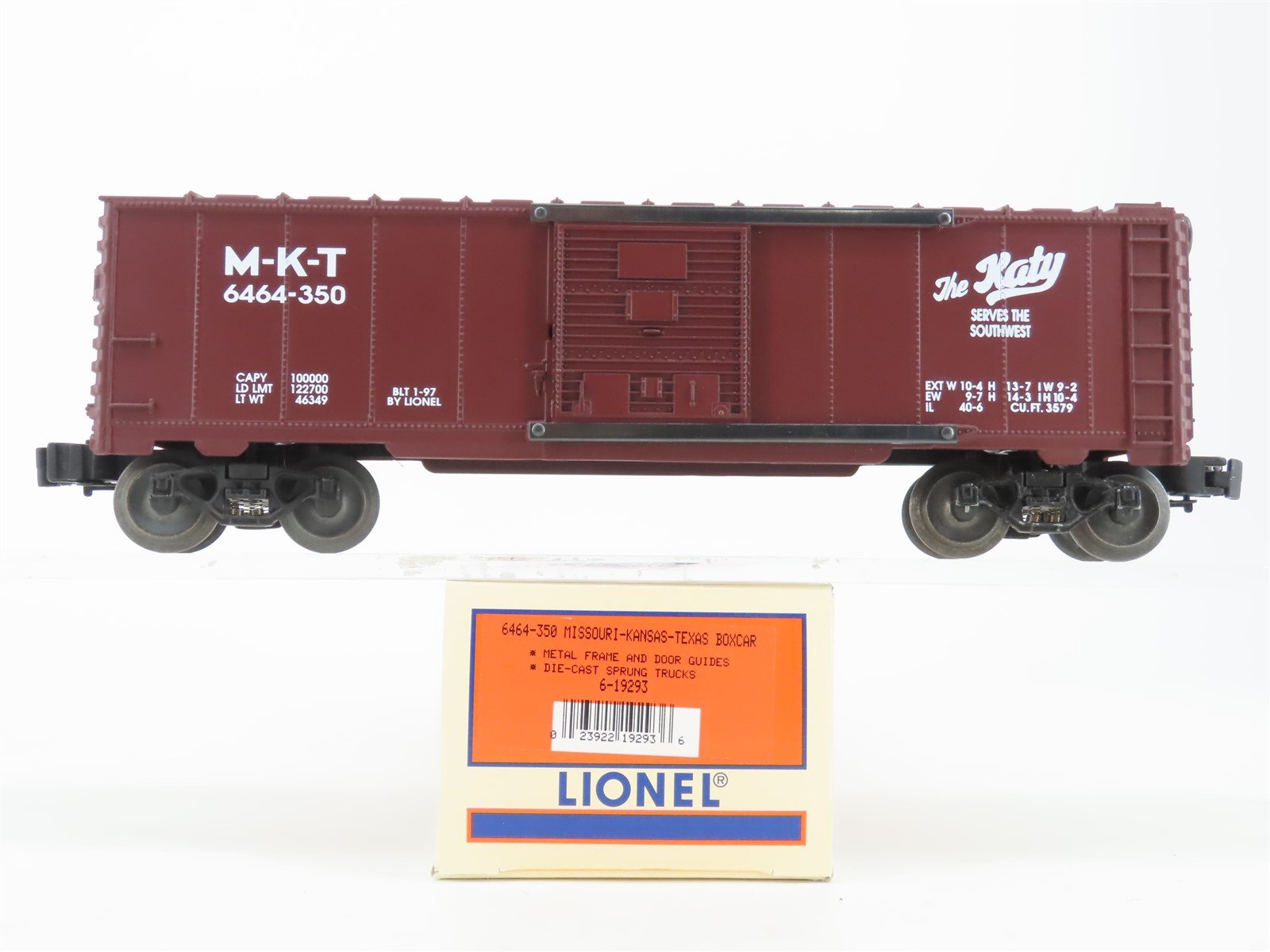 O Gauge 3-Rail Lionel 6-19293 M-K-T The Katy Single Door Box Car #6464-350