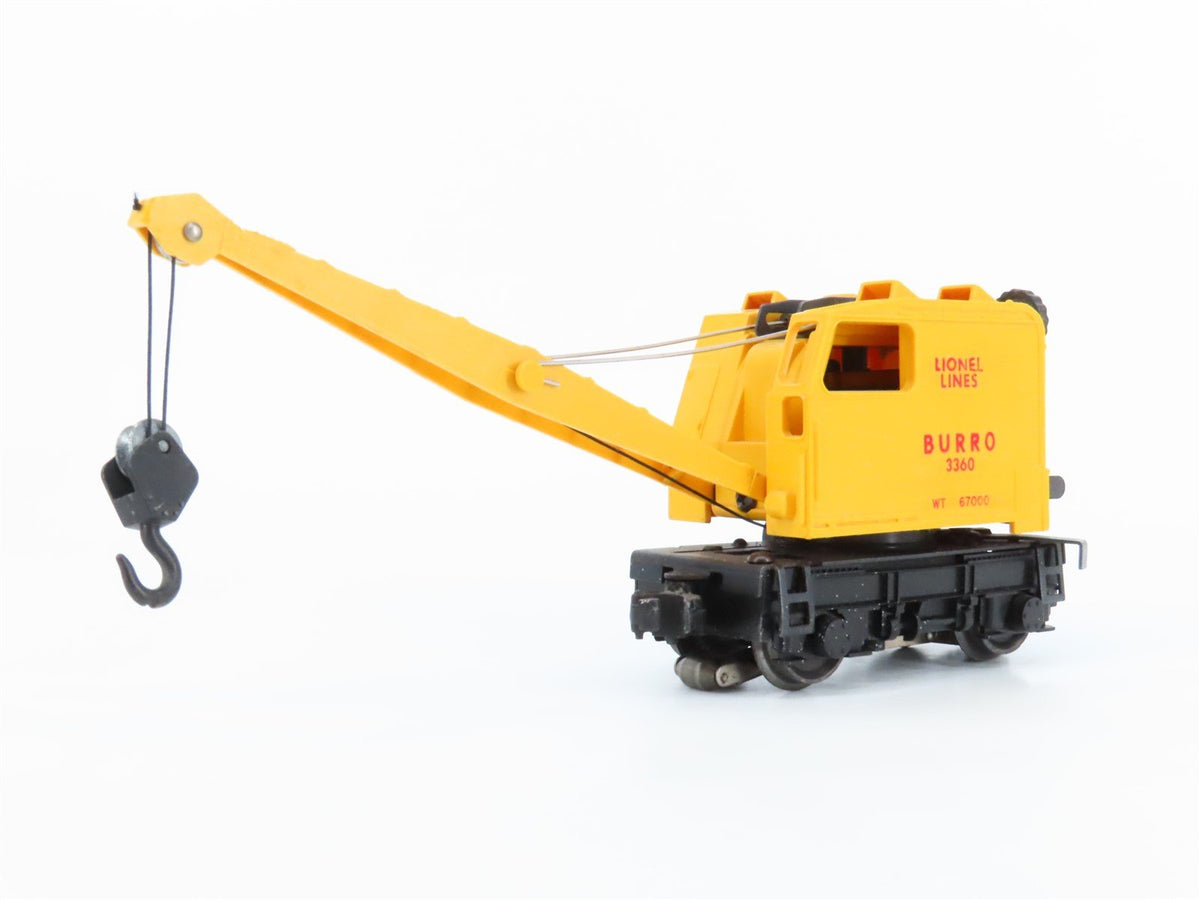 O Gauge 3-Rail Lionel Lines Burro Crane Car #3360